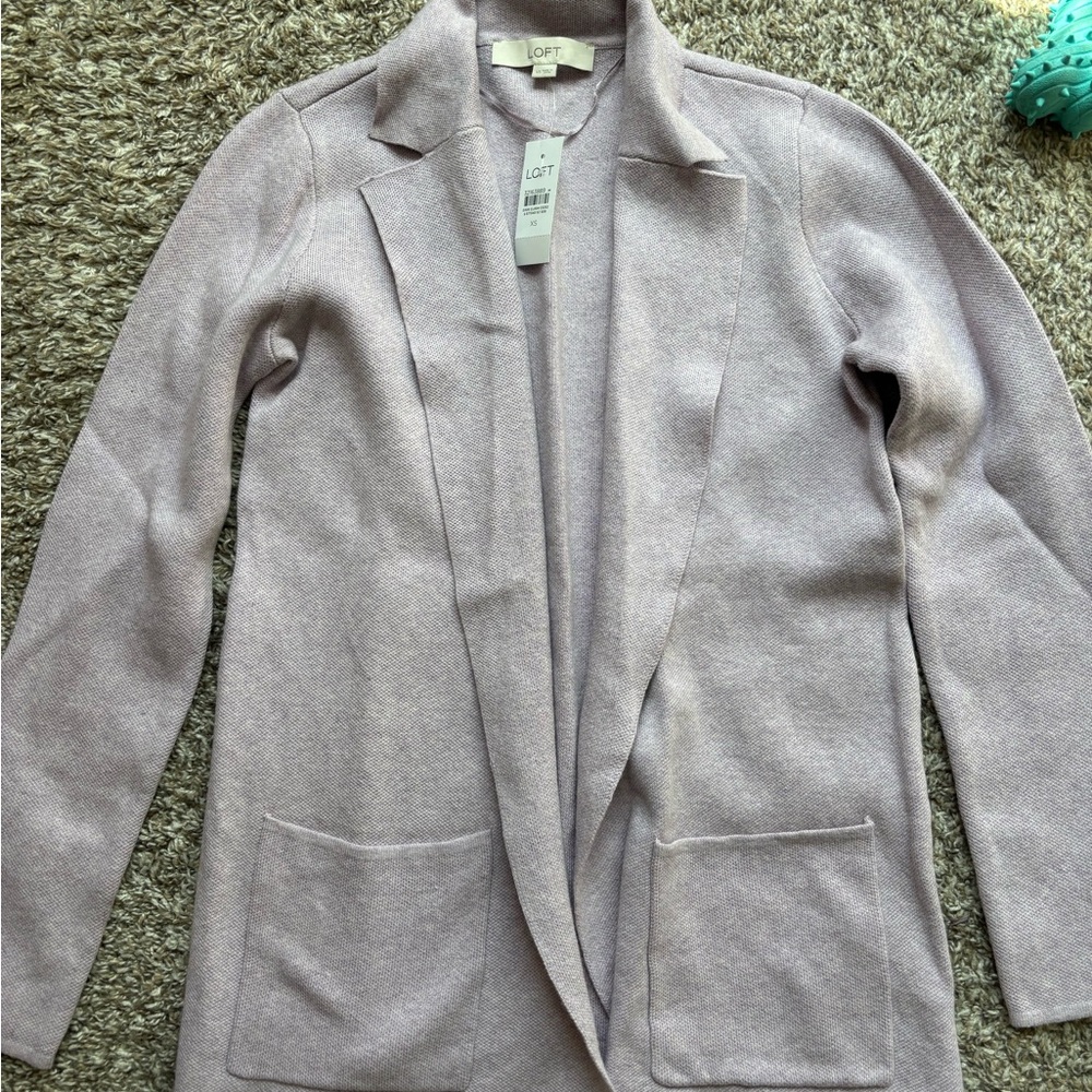 LOFT Women's Lavender Open Front Blazer